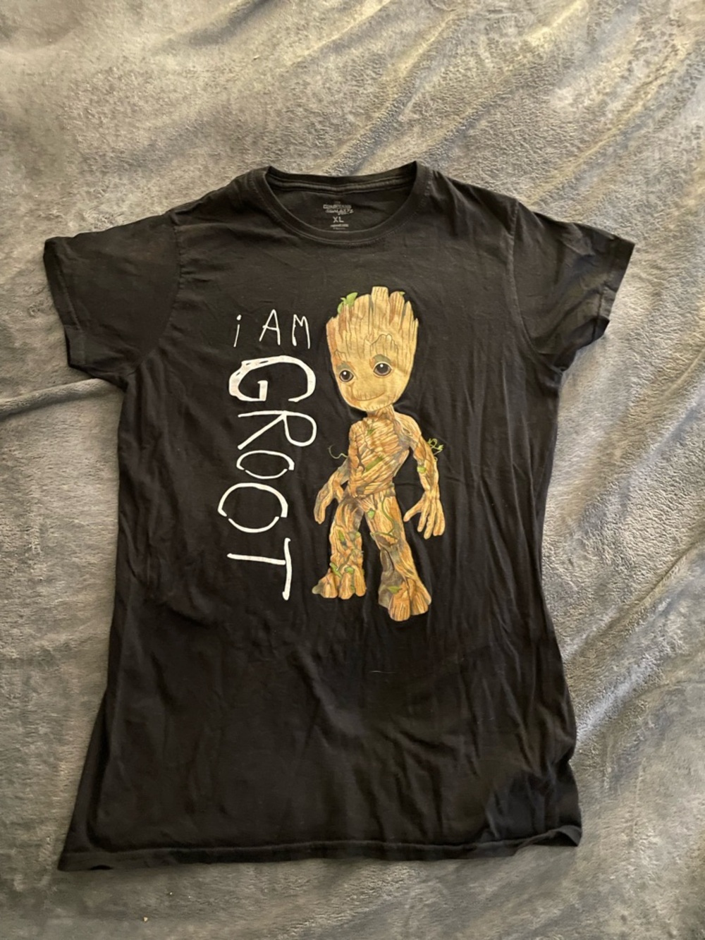 Marvel Guardians of the Galaxy Groot Graphic Tee XL Black “I Am Groot”